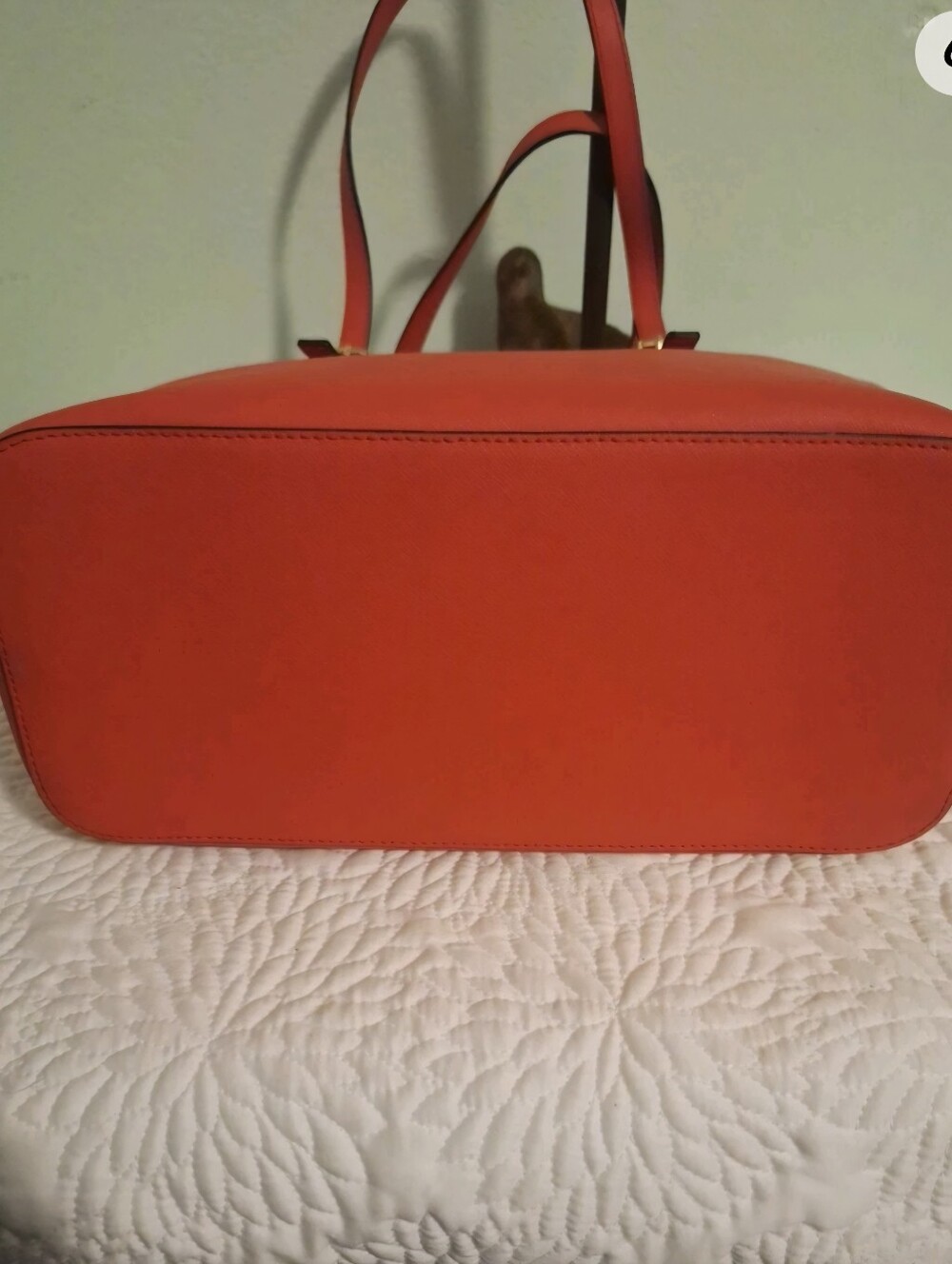 Michael Kors Bright Red Saffiano Leather Tote with Gold Hardware - Picture 6 of 6